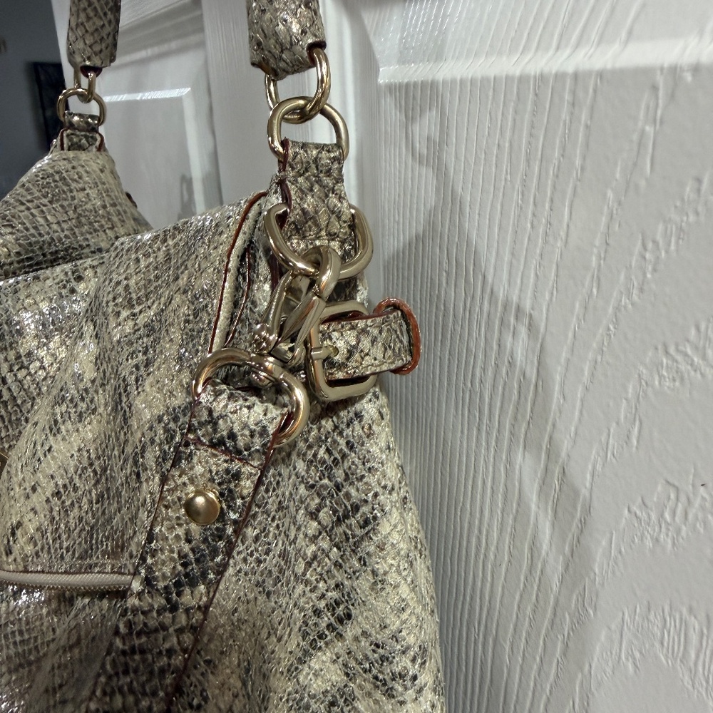 Kate Spade Metallic Two Tone Python Embossed Leat… - image 7